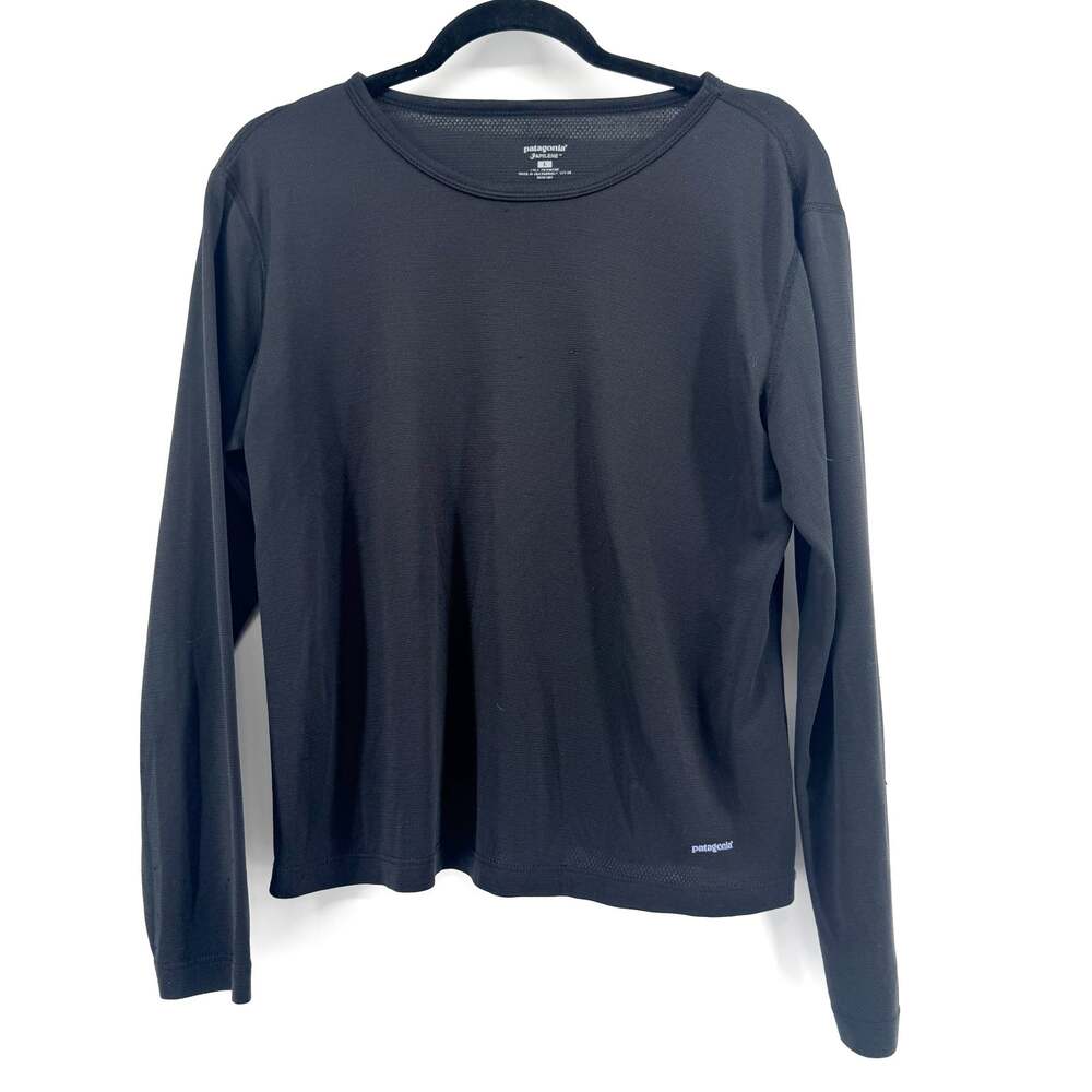 Patagonia Capilene Lightweight Thermal Shirt Women's Large Black Crewneck Winter